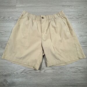 Wowie Men's Daily Short Tan Large Elastic Waist Casual Lightweight Chino Style